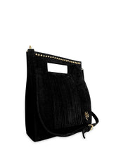 Γυναικεία τσάντα δερμάτινη tote Suede Μαύρο